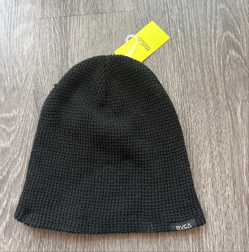 NWT RVCA Handler Beanie Unisex One Sz Black Fall Winter Cabincore Skater